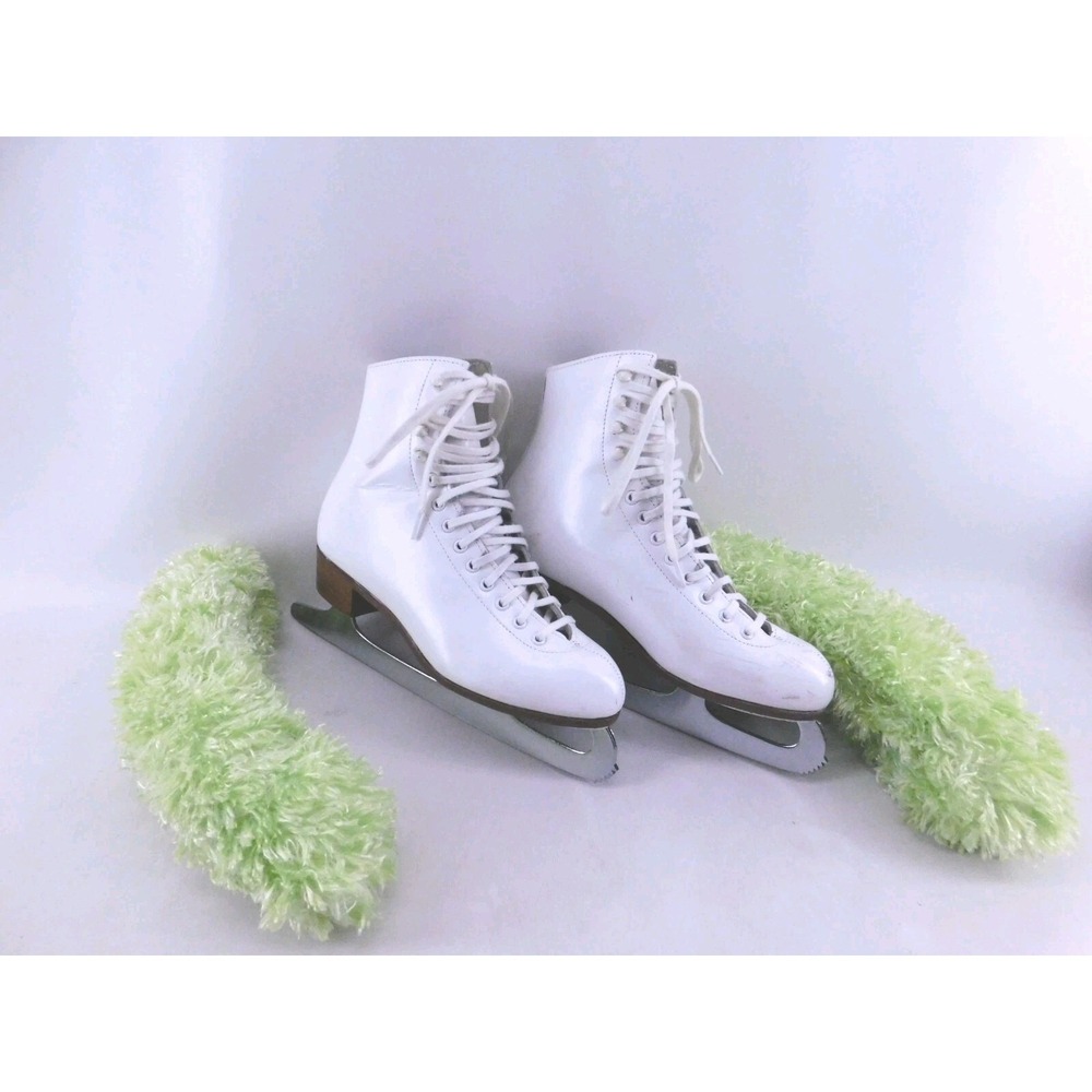 Womens‎ Vintage Riedell Ice Skates Size 6.5 Red Wing Boot Fiesta Sheffield Steel